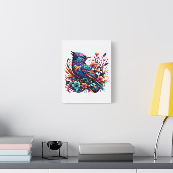 Vibrant Bird Art Canvas Print – Colorful Floral Wall Decor