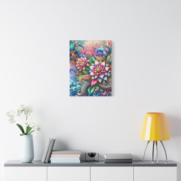 Vibrant Floral Canvas Art Print - Colorful Stretched Wall Décor